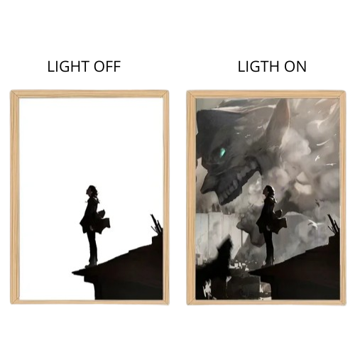 Attack on Titan Anime Light Box – LED Light Painting Photo Frame & Anime Merch Wall Art