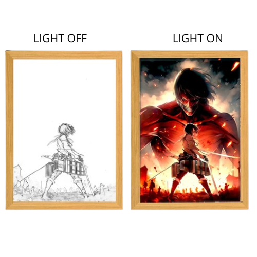 Attack on Titan Anime Light Box – LED Light Painting Photo Frame & Anime Merch Wall Art