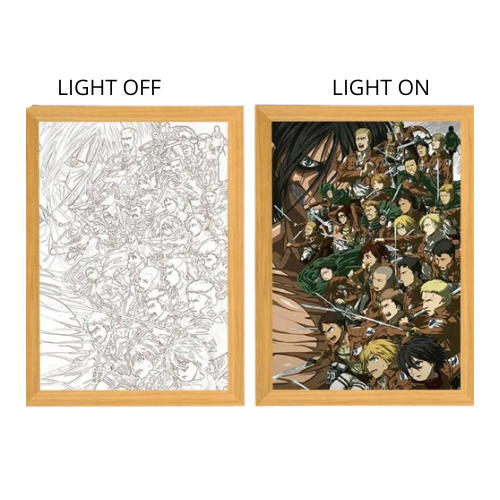 Attack on Titan Anime Light Box – LED Light Painting Photo Frame & Anime Merch Wall Art