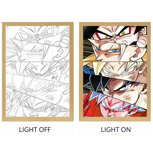 Dragon Ball Acrylic Light Painting with USB and Creative Frame for Christmas and New Year Gifts 