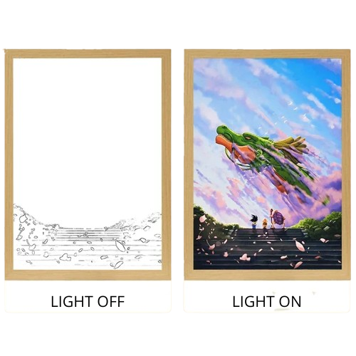 Dragon Ball Acrylic Light Painting with USB and Creative Frame for Christmas and New Year Gifts 