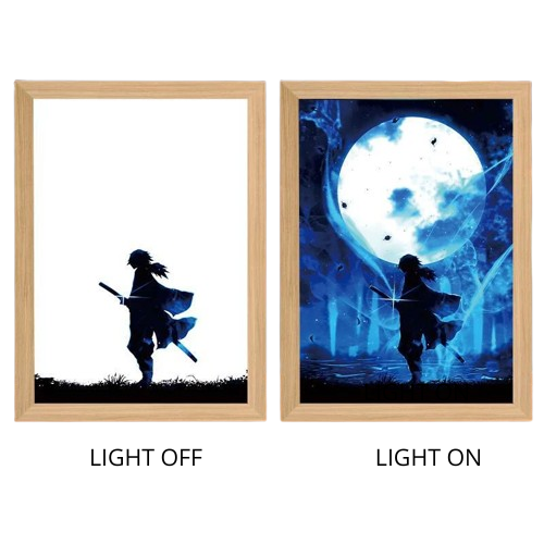 Demon Slayer Anime Light Box – LED Light Painting Photo Frame & Wall Art