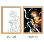Demon Slayer Anime Light Box – LED Light Painting Photo Frame & Wall Art