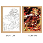 Demon Slayer Anime Light Box – LED Light Painting Photo Frame & Wall Art