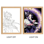 Demon Slayer Anime Light Box – LED Light Painting Photo Frame & Wall Art