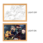 Demon Slayer Anime Light Box – LED Light Painting Photo Frame & Wall Art