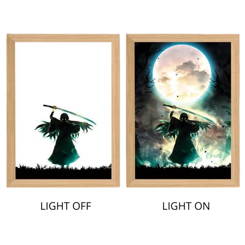 Demon Slayer Anime Light Box – LED Light Painting Photo Frame & Wall Art
