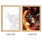 Demon Slayer Anime Light Box – LED Light Painting Photo Frame & Wall Art