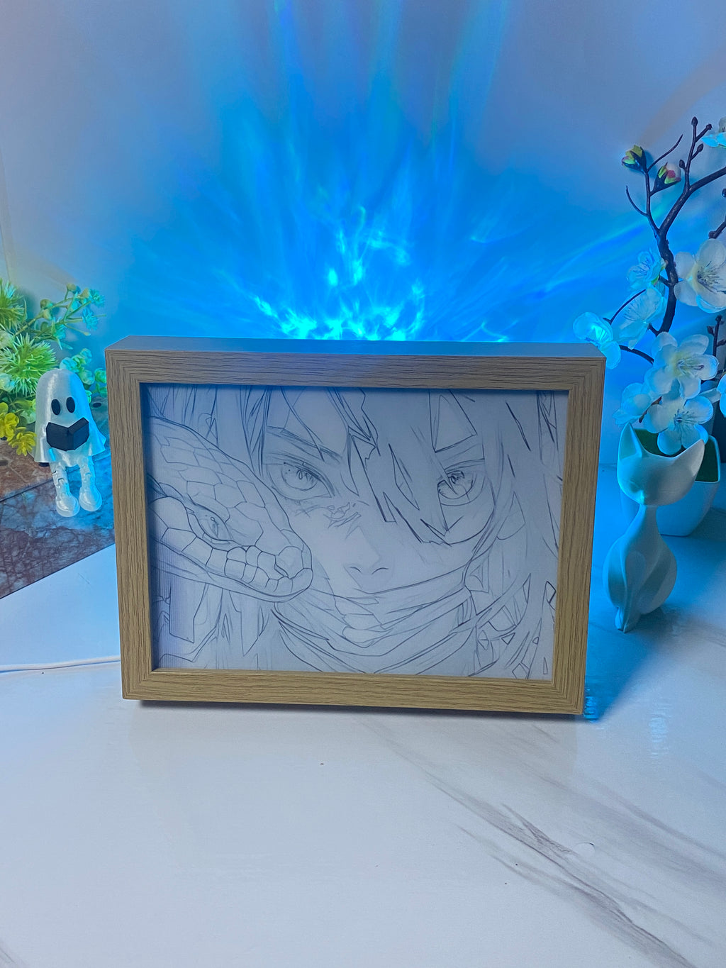 Demon Slayer Anime Light Box – LED Light Painting Photo Frame & Wall Art