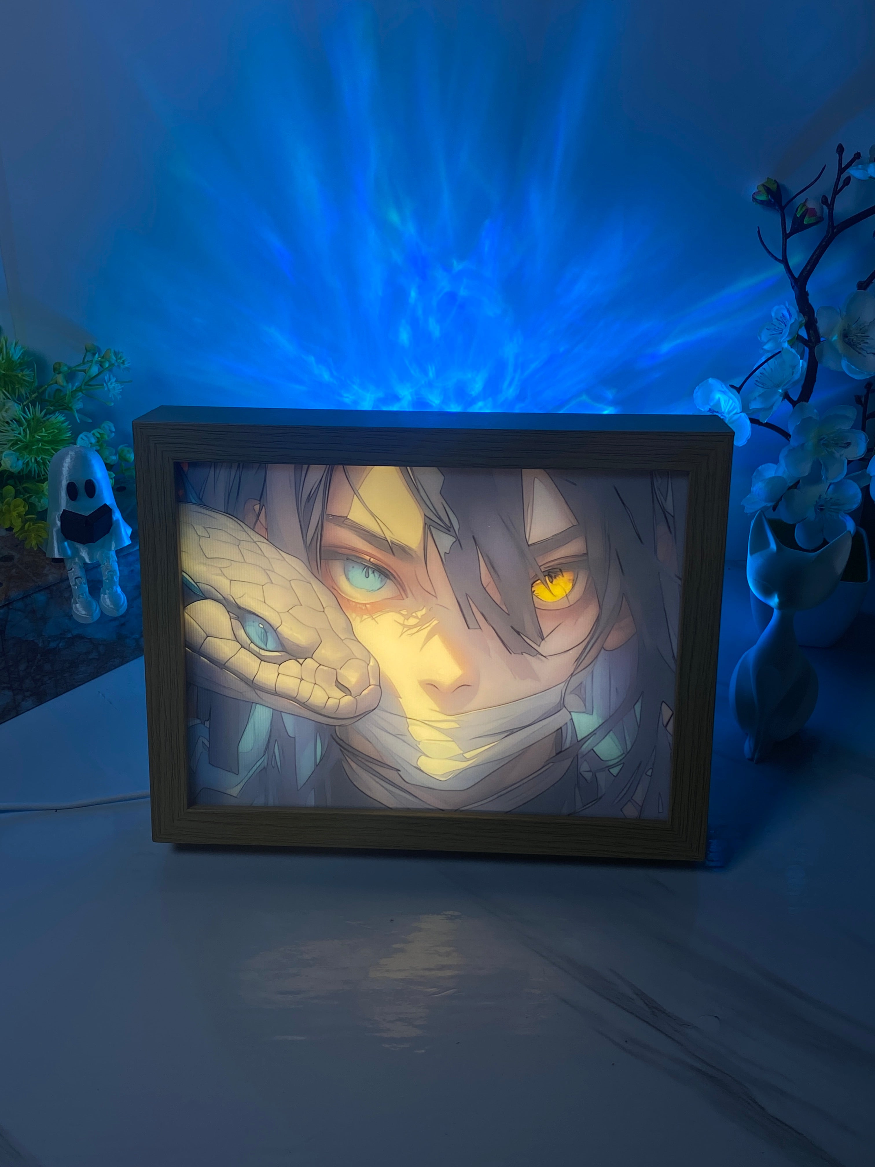 Demon Slayer Anime Light Box – LED Light Painting Photo Frame & Wall Art