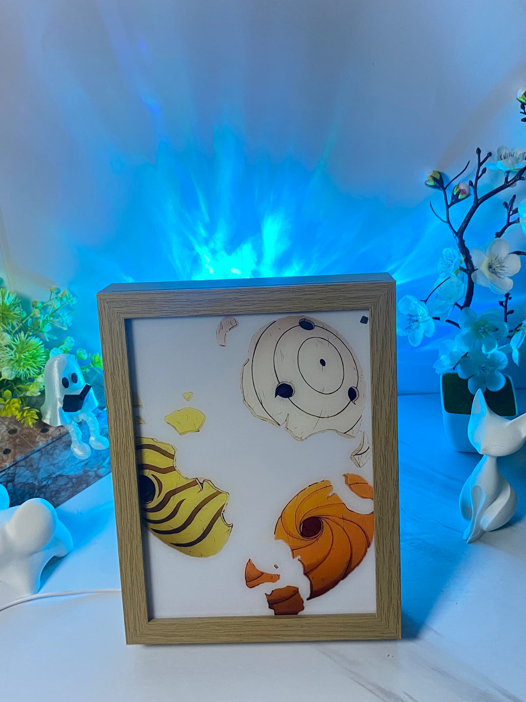 Naruto Action Figures Light Painting Photo Frame Sasuke Naruto Anime Light Box Room Decoration Anime Poster LED Drawing Lamp