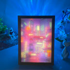 Beautiful city night scene Light Box – LED Light Painting Photo Frames & Wall Art