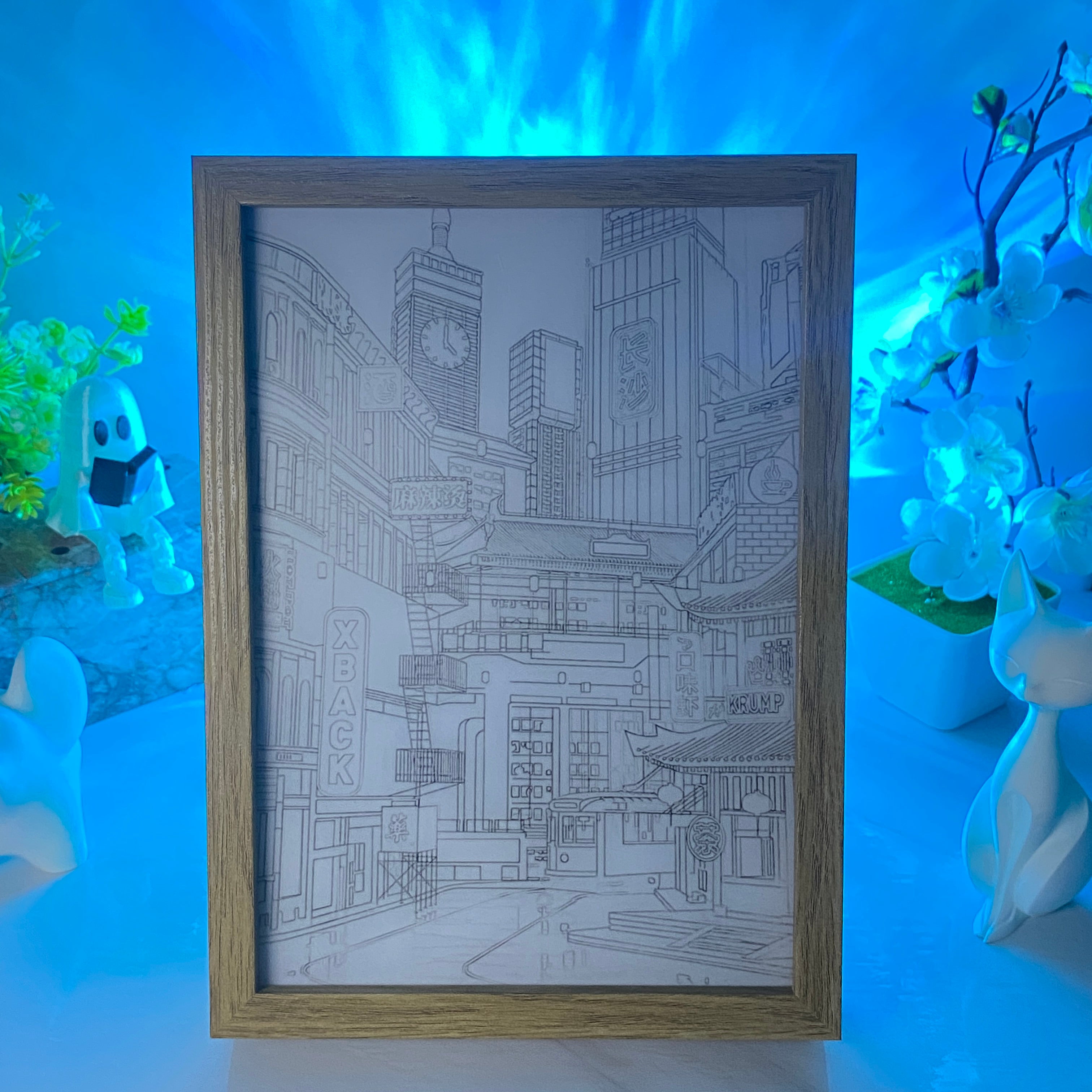 Beautiful city night scene Light Box – LED Light Painting Photo Frames & Wall Art