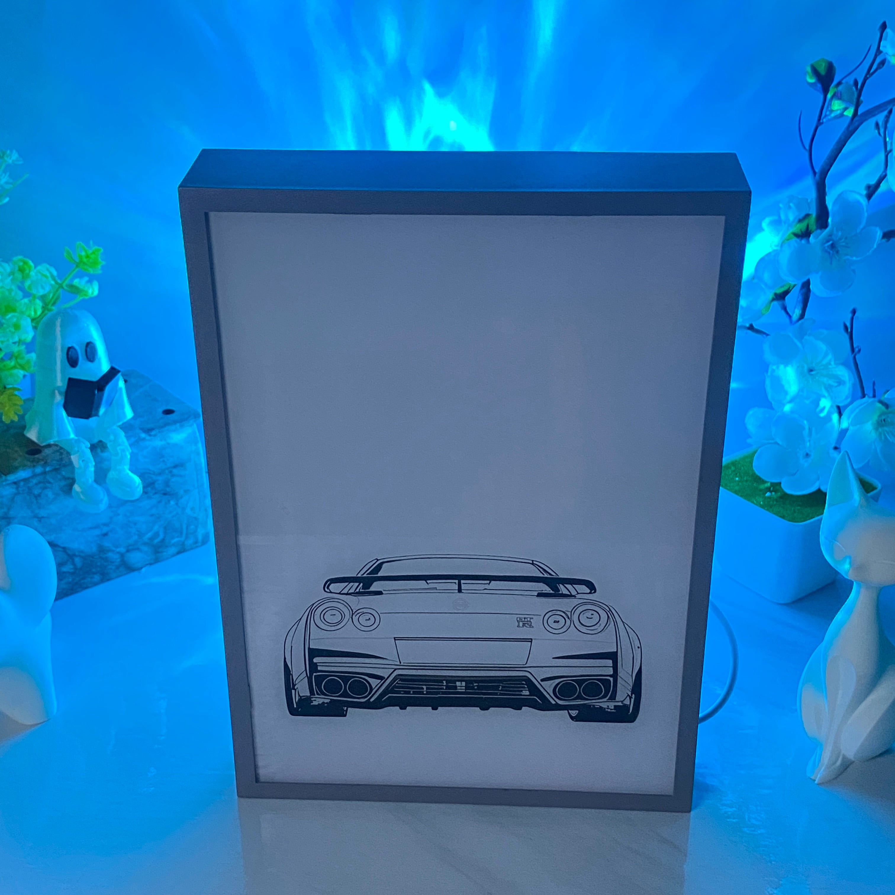 GTR Anime Racing Light Box  LED Light Painting Photo Frame & Wall Art
