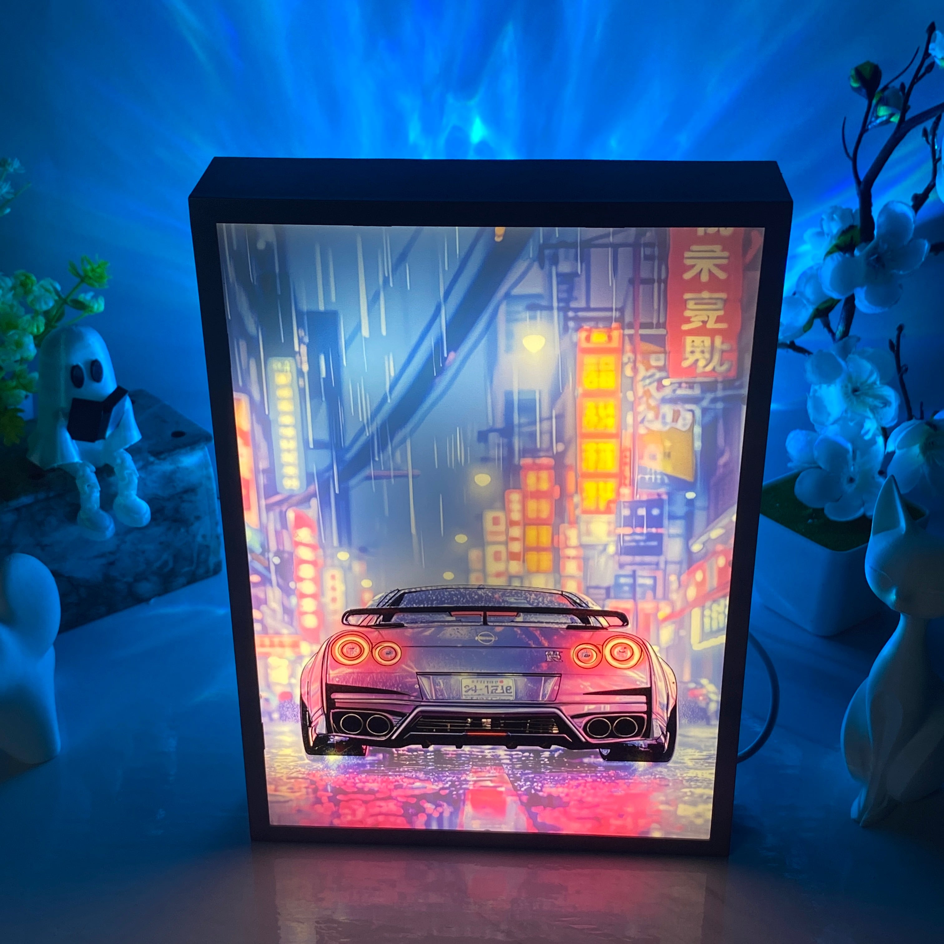 GTR Anime Racing Light Box  LED Light Painting Photo Frame & Wall Art