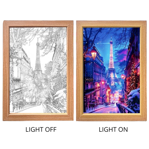 Beautiful city night scene Light Box – LED Light Painting Photo Frames & Wall Art