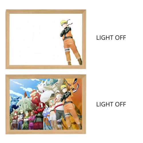 Naruto Action Figures Light Painting Photo Frame Sasuke Naruto Anime Light Box Room Decoration Anime Poster LED Drawing Lamp