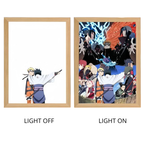Naruto Action Figures Light Painting Photo Frame Sasuke Naruto Anime Light Box Room Decoration Anime Poster LED Drawing Lamp