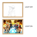 Naruto Action Figures Light Painting Photo Frame Sasuke Naruto Anime Light Box Room Decoration Anime Poster LED Drawing Lamp