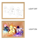 Naruto Action Figures Light Painting Photo Frame Sasuke Naruto Anime Light Box Room Decoration Anime Poster LED Drawing Lamp
