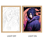 Naruto Action Figures Light Painting Photo Frame Sasuke Naruto Anime Light Box Room Decoration Anime Poster LED Drawing Lamp