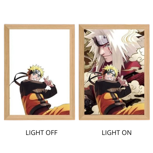 Naruto Action Figures Light Painting Photo Frame Sasuke Naruto Anime Light Box Room Decoration Anime Poster LED Drawing Lamp
