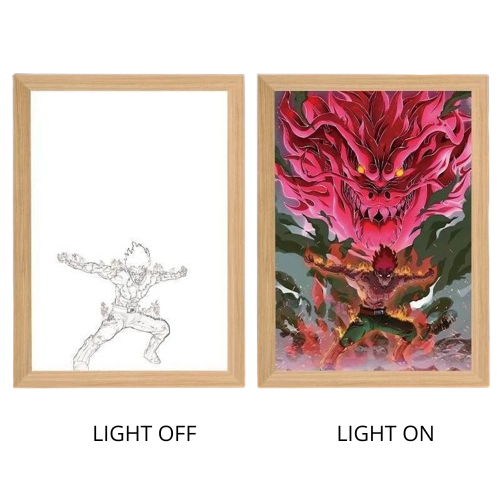 Naruto Action Figures Light Painting Photo Frame Sasuke Naruto Anime Light Box Room Decoration Anime Poster LED Drawing Lamp