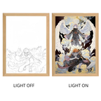 Naruto Action Figures Light Painting Photo Frame Sasuke Naruto Anime Light Box Room Decoration Anime Poster LED Drawing Lamp