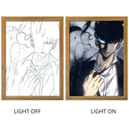 Solo Leveling Sung Jinwoo Anime Light Box – LED Light Painting Photo Frame Wall Art