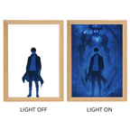 Solo Leveling Sung Jinwoo Anime Light Box – LED Light Painting Photo Frame Wall Art