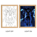 Solo Leveling Sung Jinwoo Anime Light Box – LED Light Painting Photo Frame Wall Art