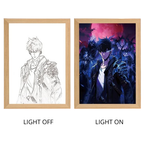 Solo Leveling Sung Jinwoo Anime Light Box – LED Light Painting Photo Frame Wall Art