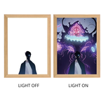 Solo Leveling Sung Jinwoo Anime Light Box – LED Light Painting Photo Frame Wall Art