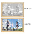 Your name Light Painting Anime Night Light Photo Frame Cartoon Led Lights Bedroom Home Decor Ramadan 2025 Friend Gift Moon Lamp 