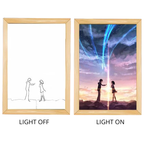 Your name Light Painting Anime Night Light Photo Frame Cartoon Led Lights Bedroom Home Decor Ramadan 2025 Friend Gift Moon Lamp 