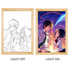 Your name Light Painting Anime Night Light Photo Frame Cartoon Led Lights Bedroom Home Decor Ramadan 2025 Friend Gift Moon Lamp 