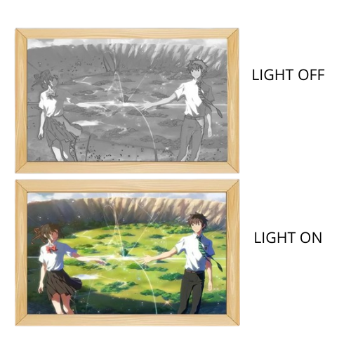 Your name Light Painting Anime Night Light Photo Frame Cartoon Led Lights Bedroom Home Decor Ramadan 2025 Friend Gift Moon Lamp 